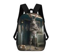 sinyumoney Watercolor Polar Bear Zaino Scuola Per Adolescenti Stampato 3D Regolabile Con Tasche Alla Moda Per Bambini Ragazzi Ragazze Studenti E Adolescenti, Coniglio., 17"