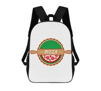 sinyumoney Watercolor Polar Bear Zaino Scuola Per Adolescenti Stampato 3D Regolabile Con Tasche Alla Moda Per Bambini Ragazzi Ragazze Studenti E Adolescenti, Pizza Illutrazione, 17"