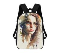 sinyumoney Watercolor Portrait Painting Zaino Per Bambini Zaino Divertente E Alla Moda Borsa Per Libri Per Ragazzi E Adolescenti Borse Scolastiche Stampate in 3D Per Ragazzi 17inch