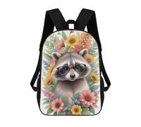 sinyumoney Watercolor Raccoon Art Zaino Per Bambini Zaino Divertente E Alla Moda Borsa Per Libri Per Ragazzi E Adolescenti Borse Scolastiche Stampate in 3D Per Ragazzi 17inch