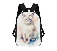 sinyumoney Watercolor Ragdoll Cat Zaini Stampati in 3D Per Bambini, Zaini Scolastici, Borse Scolastiche, Zaini Alla Moda Per Ragazzi, Studenti Delle Scuole Elementari E Medie 17inch