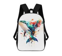 sinyumoney Watercolor Whale Painting Zaino Per Bambini Zaino Divertente E Alla Moda Borsa Per Libri Per Ragazzi E Adolescenti Borse Scolastiche Stampate in 3D Per Ragazzi 17inch