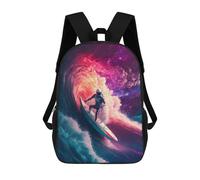 sinyumoney Wave Surfing Astronaut Zaini Per Bambini, Zaini Scolastici Personalizzati 3D Per Ragazzi E Ragazze, Zaini Scolastici Grandi, Zaini Casual Da Giorno 17inch