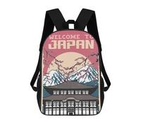 sinyumoney Welcome to Japan Vintage Travel Zaini Per Bambini Zaino Scolastico Borsa Scolastica Stampata in 3D Borsa Scolastica Per Ragazzi Studenti Delle Scuole Elementari E Medie 17inch