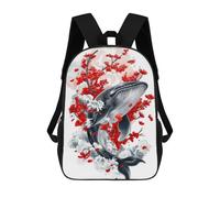sinyumoney Whale And Cherry Blossoms Zaino Per La Scuola Stampato in 3D Borsa Scolastica Per Ragazzi E Ragazze Zaino Per Bambini Zaino Da Viaggio 17inch