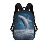 sinyumoney Whale Breaching through Clouds Into Space Zaino Scolastico Stampato in 3D Per Bambini, Zaino Scolastico Casual Alla Moda Per Bambini Studenti 17inch