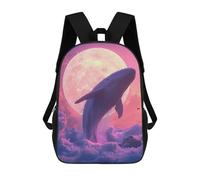 sinyumoney Whale Floating In Pink Sky Zaino Per Bambini, Borsa Scolastica Per Ragazzi E Adolescenti, Regalo, Zaino Da Viaggio, Zaino Scolastico, Borsa Per Libri 17inch