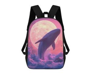 sinyumoney Whale Floating In Pink Sky Zaino Per Bambini, Borsa Scolastica Per Ragazzi E Adolescenti, Regalo, Zaino Da Viaggio, Zaino Scolastico, Borsa Per Libri 17inch