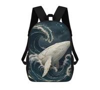 sinyumoney Whale in Ocean Waves with Constellation Zaino Per Bambini, Zaino Scolastico Per Bambini, Zaini Scolastici Stampati in 3D Per Ragazzi E Studenti Adolescenti 17inch