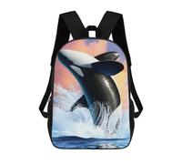 sinyumoney Whale in Space Zaini Stampati 3D Per Bambini, Borse Da Scuola Alla Moda Per Ragazzi Borse Da Viaggio, Borse Da Scuola Per Studenti Di Scuola, Ocean Orca, 17"
