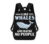 sinyumoney Whale in Space Zaini Stampati 3D Per Bambini, Borse Da Scuola Alla Moda Per Ragazzi Borse Da Viaggio, Borse Da Scuola Per Studenti Di Scuola, I Like Whales, 17"