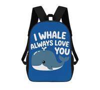 sinyumoney Whale in Space Zaini Stampati 3D Per Bambini, Borse Da Scuola Alla Moda Per Ragazzi Borse Da Viaggio, Borse Da Scuola Per Studenti Di Scuola, Cute Whale Love Pun Illustrazione, 17"