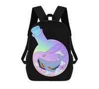 sinyumoney Whale in Space - Zaino per la scuola per bambini, con stampa 3D, Rainbow Whale in Potion, 17"
