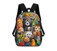 sinyumoney Whale in The Forest Zaini Per Bambini, Zaini Personalizzati 3D Per Ragazzi E Ragazze, Grandi Zaini Scuola Casual, Rainbow Wildlife Gathering, 17"