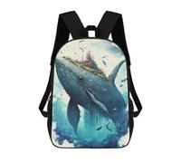 sinyumoney Whale Island Skyward Zaini Per Bambini, Zaini Scolastici Personalizzati 3D Per Ragazzi E Ragazze, Zaini Scolastici Grandi, Zaini Casual Da Giorno 17inch