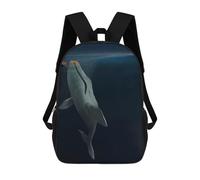 sinyumoney Whale Save Fox Zaino Per Bambini Zaino Scolastico Borsa Scolastica Borsa Scolastica Alla Moda Stampata in 3D Per Ragazzi Studenti Delle Scuole Elementari E Medie 17inch