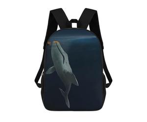 sinyumoney Whale Save Fox Zaino Per Bambini Zaino Scolastico Borsa Scolastica Borsa Scolastica Alla Moda Stampata in 3D Per Ragazzi Studenti Delle Scuole Elementari E Medie 17inch