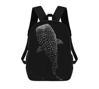 sinyumoney Whale Shark Silhouette Zaino Per Bambini Zaino Divertente E Alla Moda Borsa Per Libri Per Ragazzi E Adolescenti Borse Scolastiche Stampate in 3D Per Ragazzi 17inch