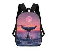 sinyumoney Whale Tail Under Moonlight Stampa Zaino Per Bambini, Borsa Scolastica Per Adulti E Bambini, Zaino Da Viaggio Per Tutti I Giorni 17inch