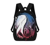 sinyumoney Whale Yin Yang Skeleton Zaino Per Bambini Stampato in 3D Zaino Scolastico Per Bambini Zaini Da Viaggio Per Bambini Borse Per Libri Ad Alta Capacità Zaino Per Bambini Zainetto 17inch