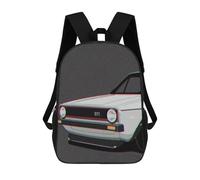 sinyumoney White Car Retro Zaino Scolastico Per Bambini, Borsa Scolastica Stampata in 3D Per Ragazzi, Studenti Delle Scuole Elementari E Medie 17inch