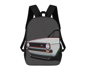 sinyumoney White Car Retro Zaino Scolastico Per Bambini, Borsa Scolastica Stampata in 3D Per Ragazzi, Studenti Delle Scuole Elementari E Medie 17inch