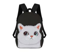 sinyumoney White Cat Meme Zaino Per La Scuola Stampato in 3D Borsa Scolastica Per Ragazzi E Ragazze Zaino Per Bambini Zaino Da Viaggio 17inch