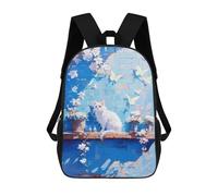 sinyumoney White Cat on Blue Wall Zaini Per Bambini, Zaini Scolastici Personalizzati 3D Per Ragazzi E Ragazze, Zaini Scolastici Grandi, Zaini Casual Da Giorno 17inch