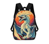 sinyumoney White Dragon Roaring Under A Full Moon Zaini Stampati in 3D Per Bambini, Zaini Scolastici, Borse Scolastiche, Zaini Alla Moda Per Ragazzi, Studenti Delle Scuole Elementari E Medie 17inch