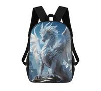 sinyumoney White Heaven Elder Dragon Zaino Scolastico Per Bambini, Borsa Scolastica Stampata in 3D Per Ragazzi, Studenti Delle Scuole Elementari E Medie 17inch