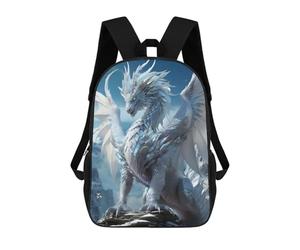 sinyumoney White Heaven Elder Dragon Zaino Scolastico Per Bambini, Borsa Scolastica Stampata in 3D Per Ragazzi, Studenti Delle Scuole Elementari E Medie 17inch