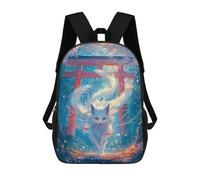 sinyumoney White Kitsune Fox Spirit Zaino Per Bambini, Borsa Scolastica Di Grande Capacità, Zaino Per Studenti, Zaino Per Ragazzi, Ragazze, Adulti, Adolescenti 17inch