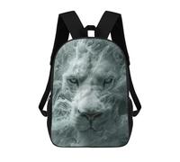 sinyumoney White Lion in Smoke Zaini Per Bambini, Zaini Scolastici, Borse Scolastiche Alla Moda Stampate in 3D Per Ragazzi, Studenti Delle Scuole Elementari E Medie 17inch