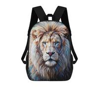 sinyumoney White Lion Portrait Zaino Scolastico Zaino Per Bambini Borsa Scolastica Di Grande Capacità Zaino Per Bambini Per La Scuola Zaino 3D Borsa Per Libri Regali Per Bambini 17inch
