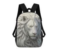 sinyumoney White Lion Zaini Per Bambini, Zaini Scolastici Personalizzati 3D Per Ragazzi E Ragazze, Zaini Scolastici Grandi, Zaini Casual Da Giorno 17inch