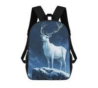 sinyumoney White Stag in Snowy Mountains Zaino Per Bambini Borsa Scolastica Per Ragazzi Cartone Animato Stampa 3D Borsa Scolastica Per Studenti Zaino Per Laptop Per Ragazzi E Ragazze 17inch