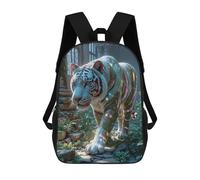 sinyumoney White Tiger in Ancient Ruins Zaino Scolastico Stampato in 3D Zaino Scolastico Per Bambini Zaini Scolastici Zaini Da Viaggio Borsa Casual Alla Moda Per Bambini Studenti Scolastici 17inch