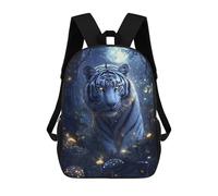 sinyumoney White Tiger in Moonlight Zaino Scolastico Per Bambini, Borsa Scolastica Stampata in 3D Per Ragazzi, Studenti Delle Scuole Elementari E Medie 17inch