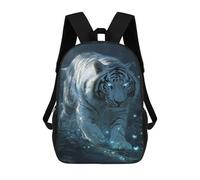 sinyumoney White Tiger with Glowing Eyes Zaino Scolastico Per Bambini Stampato in 3D, Zaini Da Viaggio Ad Alta Capacità, Borse Per Libri, Zaini Scolastici Per Bambini 17inch