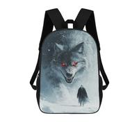 sinyumoney White Wolf Encounter Zaino Scolastico Per Bambini Stampato in 3D, Zaini Da Viaggio Ad Alta Capacità, Borse Per Libri, Zaini Scolastici Per Bambini 17inch