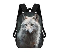 sinyumoney White Wolf Portrait Zaino Per Bambini Zaino Divertente E Alla Moda Borsa Per Libri Per Ragazzi E Adolescenti Borse Scolastiche Stampate in 3D Per Ragazzi 17inch