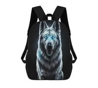 sinyumoney White Wolf with Glowing Eyes Zaino Per Bambini Borsa Scolastica Per Ragazzi Cartone Animato Stampa 3D Borsa Scolastica Per Studenti Zaino Per Laptop Per Ragazzi E Ragazze 17inch