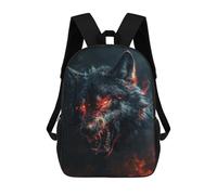 sinyumoney Wild Evil Black Wolf Zaino Per Bambini Borsa Scolastica Per Ragazzi Cartone Animato Stampa 3D Borsa Scolastica Per Studenti Zaino Per Laptop Per Ragazzi E Ragazze 17inch