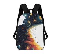 sinyumoney Wild Nature - Zaino per bambini e ragazze, 3D, zaino per la scuola, zaino per bambini piccoli, zaino casual, borsa per libri alla moda, Spazio astratto, 17"