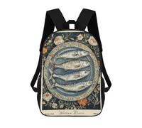 sinyumoney William Morris Sardines Kitchen Floral Zaino Per Computer Zaino Per Scuola/lavoro/viaggio Per Scuola/lavoro/viaggio 17inch