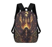 sinyumoney Winged Fallen Angel in Burning Cathedral Zaino Scolastico Per Bambini Da 17 Pollici, Zaino Casual Da Viaggio Per Ragazzi E Ragazze, Zaino Da Giorno Di Grande Capacità 17inch