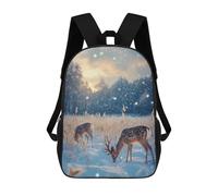 sinyumoney Winter Deer in Snowy Forest Christmas Zaini Per Bambini, Zaini Scolastici Personalizzati 3D Per Ragazzi E Ragazze, Zaini Scolastici Grandi, Zaini Casual Da Giorno 17inch