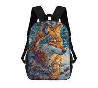 sinyumoney Winter Wolf Art Print Zaino Scolastico Per Bambini, Stampato in 3D, Borsa Scolastica Alla Moda, Borsa Scolastica Casual Per Ragazzi, Studenti Delle Scuole Elementari E Medie 17inch