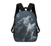 sinyumoney Winter Wolf Howling Zaini Stampati in 3D Per Bambini, Zaini Scolastici, Borse Scolastiche, Zaini Alla Moda Per Ragazzi, Studenti Delle Scuole Elementari E Medie 17inch