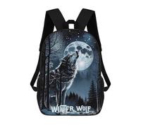 sinyumoney Winter Wolf Zaini Per Bambini, Zaini Scolastici Personalizzati 3D Per Ragazzi E Ragazze, Zaini Scolastici Grandi, Zaini Casual Da Giorno 17inch